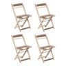 Kit 4 Cadeiras Dobrável Madeira Maciça Ypê Perfeita para Ambientes Externos e Cobertos Natural - 1