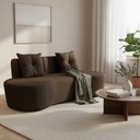 Ver imagem 1 de Sofá 3 Lugares Orgânico Curvo Madrid 180cm Bouclé Marrom