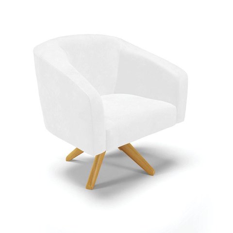 Cadeira Sala de Jantar Giratória Ma30 Stella Sintético Pu D03 - D'Rossi Cor Branco