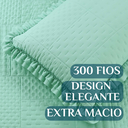 Ver imagem 2 de Cama Posta Queen Ellie 300 Fio Colcha Luxo 100% Algodao Bordado Bellini:verde