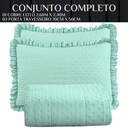 Ver imagem 4 de Cama Posta Queen Ellie 300 Fio Colcha Luxo 100% Algodao Bordado Bellini:verde