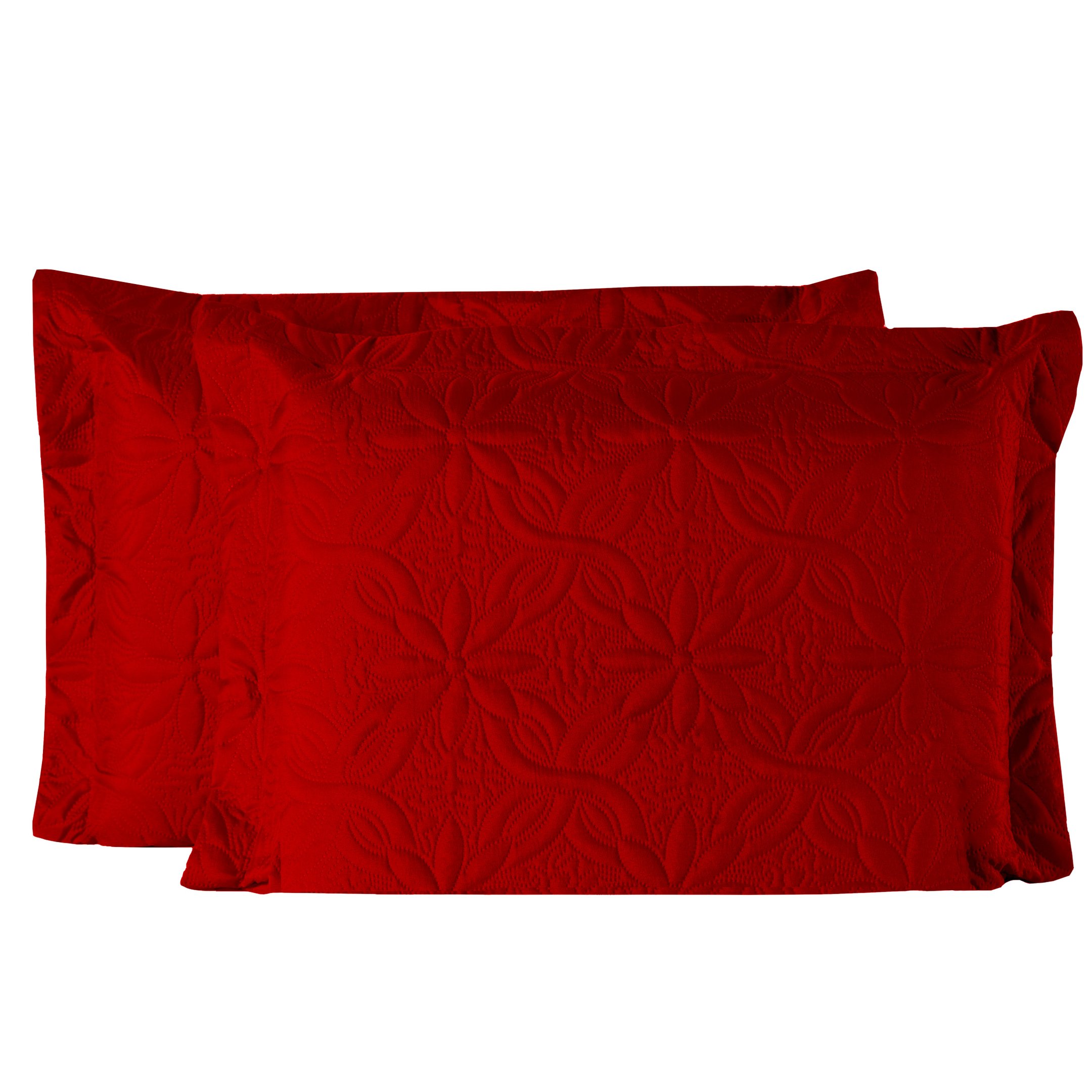 Porta Travesseiro Floral Vermelho - 02 PEÇAS