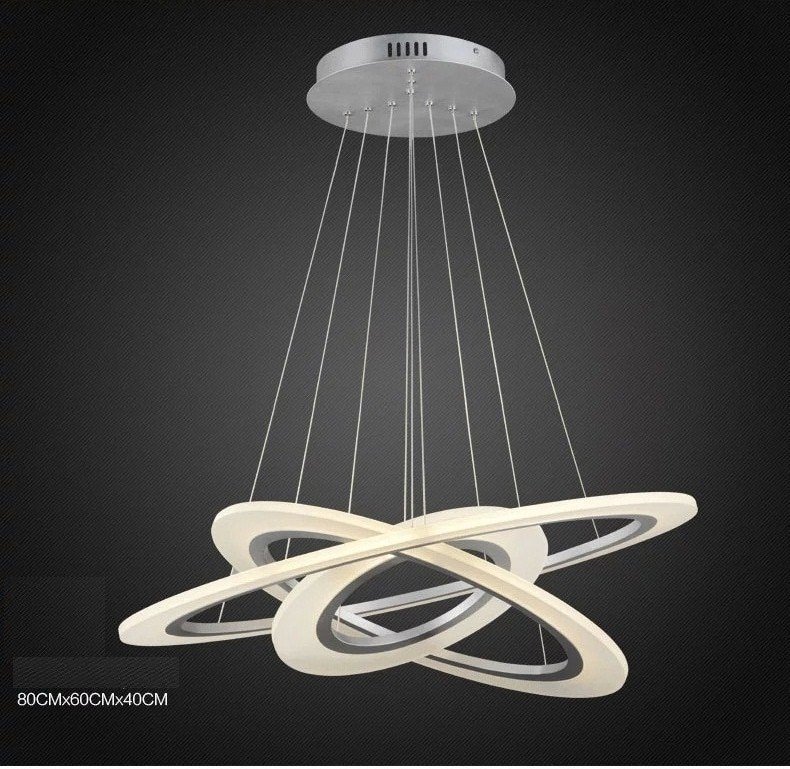 Luxo moderno lustre led círculo luzes do candelabro para sala de estar lustre cristal iluminação - D - 1