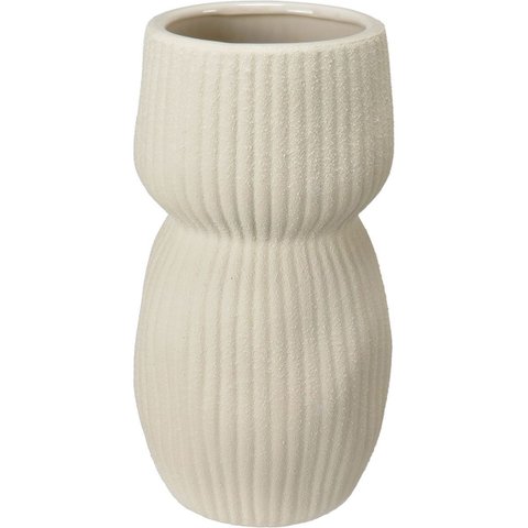 Vaso Decorativo Enfeite Home&co Cerâmica 25x13x13cm Marfim