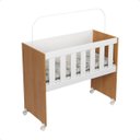 Ver imagem 2 de Mini Berço Chiqueirinho Trocador com Colchão Multifuncional 5 em 1:moisés Branco/freijó