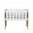 Ver imagem 4 de Mini Berço Chiqueirinho Trocador com Colchão Multifuncional 5 em 1:moisés Branco/freijó