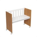 Ver mais imagens de Mini Berço Chiqueirinho Trocador com Colchão Multifuncional 5 em 1:moisés Branco/freijó