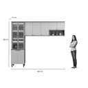 Ver imagem 3 de Cozinha Modulada Completa Selene 3 Peças (2aéreos+1cristaleira) Cp15 Jequitiba/off White Fosco -