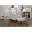 Ver imagem 2 de Poltrona de Amamentação Balanço Diana com Puff Linho Cinza