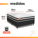Ver imagem 4 de Cama Box Baú Casal Molas Ensacadas Bali Preto 138x188x63cm