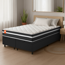 Ver imagem 3 de Cama Box Baú Casal Molas Ensacadas Bali Preto 138x188x63cm