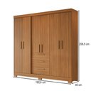 Ver imagem 4 de Guarda-roupa Casal Joaquina 6 Portas 3 Gavetas 100% Mdf Freijó Trend - Pnr Móveis