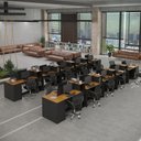 Ver imagem 1 de Estação de Trabalho 20 Lugares Office Noruega 20 Mesas 16 Armários 4 Aparador - Via Nossa - Preto