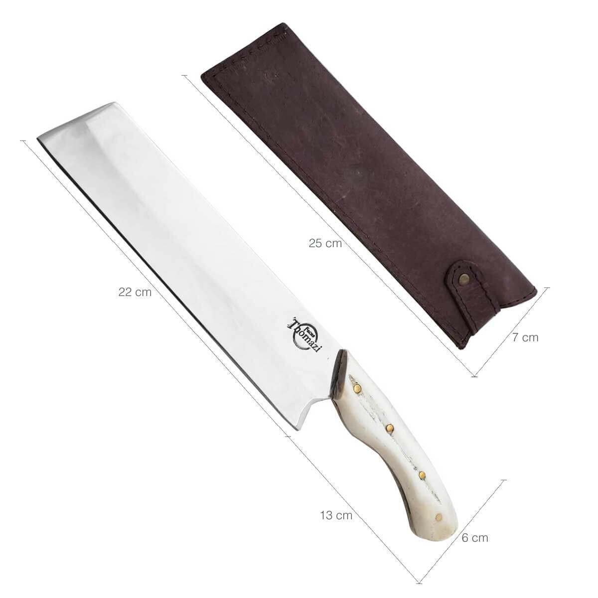 Faca Santoku Aço Cirúrgico Inox 420c Cozinha Artesanal 9' Fatiar Picar Japonesa Osso - 5