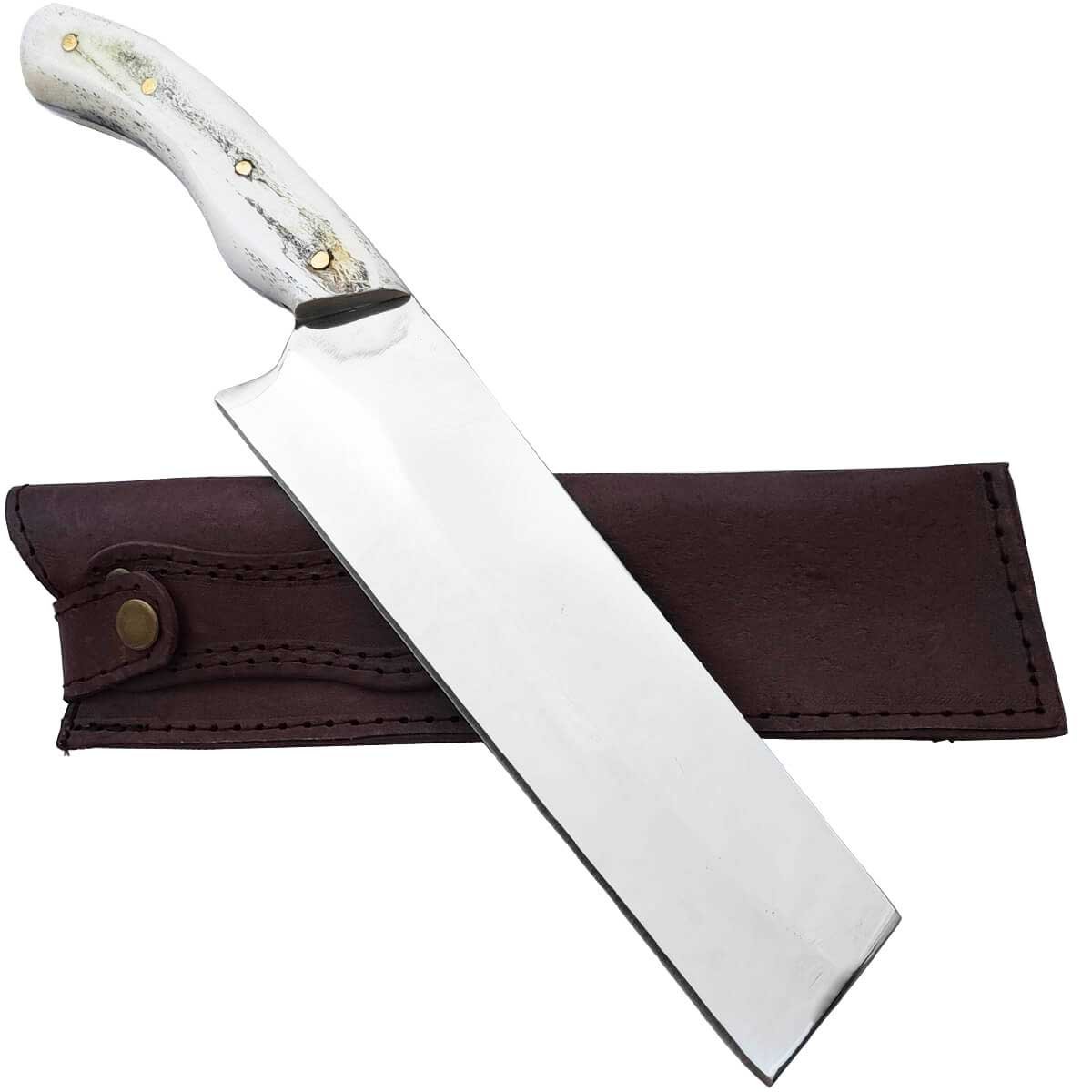 Faca Santoku Aço Cirúrgico Inox 420c Cozinha Artesanal 9' Fatiar Picar Japonesa Osso - 3