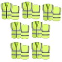 Ver imagem 1 de Colete Refletivo Sinalizador Kit 7 Unidades EPI Segurança Trabalho Blusao Fluorescente Fiscalizaçao