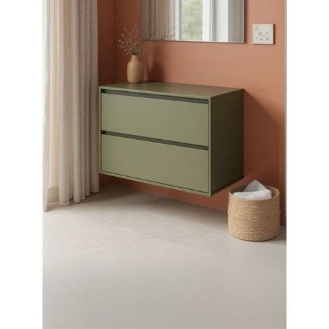 Gabinete para Banheiro 80cm MDF Verde Dubai - On Móveis