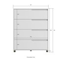 Ver imagem 3 de Cômoda em Mdf com 4 Gavetas 80cm X 104cm X 45cm Monet