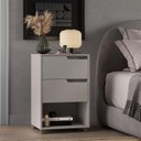 Ver imagem 1 de Mesa Cabeceira em Mdf com 2 Gavetas e 1 Nicho da Vinci