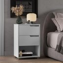 Ver imagem 1 de Mesa Cabeceira em Mdf com 2 Gavetas e 1 Nicho da Vinci