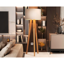 Ver imagem 1 de Luminária de Chão Abajur com Cúpula e Pés de Madeira Mobigu