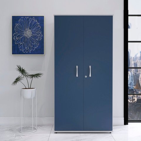 Armário Alto 02 Portas Pivotante AA1600MX-31 Azul/Cinza