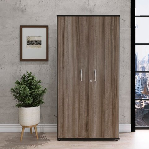 Armário Alto 02 Portas Pivotante AA1600MX-31 Preto/Walnut