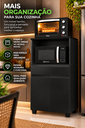 Ver imagem 3 de Balcão Multiuso Forno e Micro-Ondas Organizador de Cozinha Preto