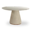 Ver imagem 1 de Mesa de Jantar Redonda Dublin com Vidro Mmj-as As-castanho Claro/off White/a536 (corino) 1,10m