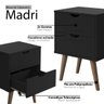 Mesa Mesinha de Cabeceira Lateral de Cama 2 Gavetas Madri:preto - 3