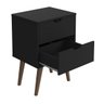 Mesa Mesinha de Cabeceira Lateral de Cama 2 Gavetas Madri:preto - 4