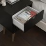 Mesa Mesinha de Cabeceira Lateral de Cama 2 Gavetas Madri:preto - 5