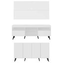 Ver imagem 6 de Conjunto Sala de Estar Rack + Painel TV 65" e Aparador Retrô Sofia Multimóveis Branco/Preto