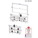 Ver imagem 4 de Conjunto Sala de Estar Rack + Painel TV 65" e Aparador Retrô Sofia Multimóveis Branco/Preto