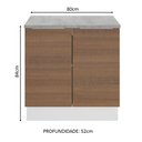 Ver imagem 3 de Balcão Madesa Stella 80 cm 2 Portas Branco/Rustic