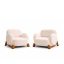 Ver imagem 1 de Kit 2 Poltronas Decorativas Maysa Bouclé Off White - Sallar Home