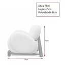 Ver imagem 4 de Kit 2 Poltronas Decorativas Maysa Bouclé Off White - Sallar Home