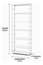 Ver imagem 4 de Estante Multiuso Organizador Livreiro Estilo Industrial 180x70 Branco Total