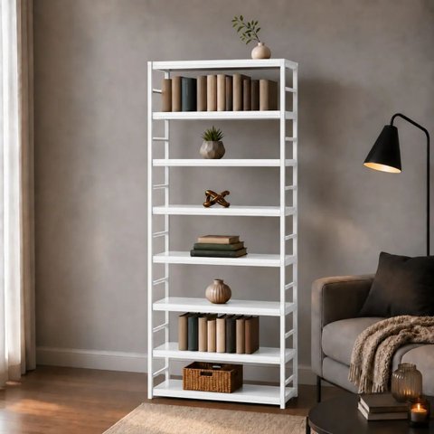 Estante Multiuso Organizador Livreiro Estilo Industrial 180x70 Branco Total