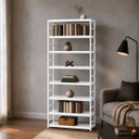 Ver imagem 1 de Estante Multiuso Organizador Livreiro Estilo Industrial 180x70 Branco Total