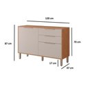 Ver imagem 4 de Gabinete com Tampo Cozinha Áurea 2 Portas 1 Prateleira MDF 120cm Cinamomo e Off White