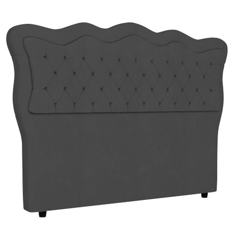 Cabeceira Casal King Cama Box 195cm Oregon I02 Veludo Chumbo - Mpozenato