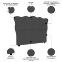 Ver imagem 3 de Cabeceira Casal King Cama Box 195cm Oregon I02 Veludo Chumbo - Mpozenato
