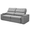 Sofá Retrátil Reclinável 3 Lugares 230cm Ginevra F05 Veludo Prata - Mpozenato - 1