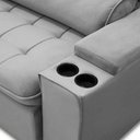 Ver imagem 5 de Sofá Retrátil Reclinável 3 Lugares 230cm Ginevra F05 Veludo Prata - Mpozenato