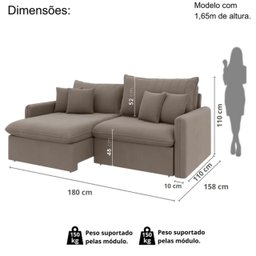 Sofá Cama Retrátil e Reclinável 180cm Madri Movenzo Estofados Veludo - 3