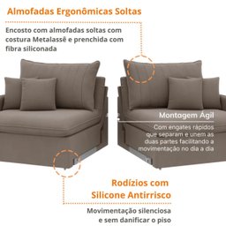 Sofá Cama Retrátil e Reclinável 180cm Madri Movenzo Estofados Veludo - 4