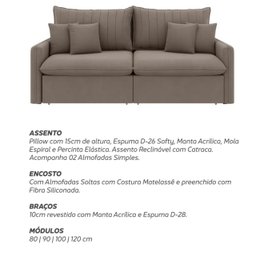 Sofá Cama Retrátil e Reclinável 180cm Madri Movenzo Estofados Veludo - 11