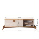 Ver imagem 4 de Rack para TV até 60 Polegadas Retrô Pés em Madeira Maciça 100% MDF 154cm Buriti Bege