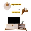 Ver imagem 6 de Rack para TV até 60 Polegadas Retrô Pés em Madeira Maciça 100% MDF 154cm Buriti Bege